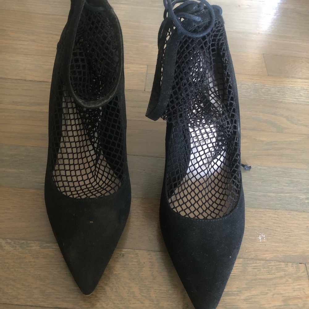 Zara Black Mesh Heels